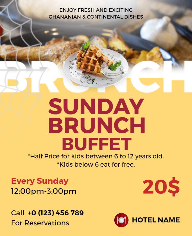 Sunday Brunch Buffet Promotional Flyer Template