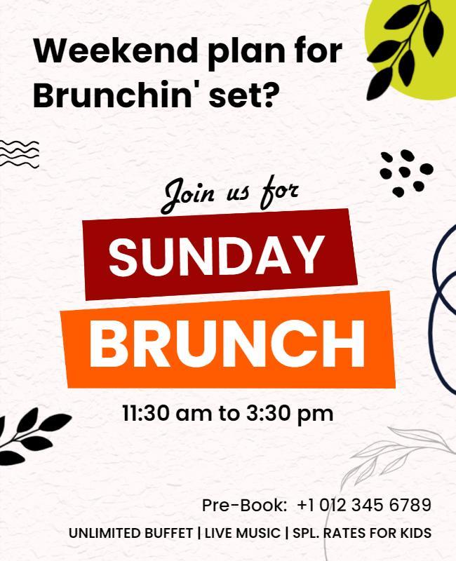 Sunday Brunch Event Invitation Flyer Template