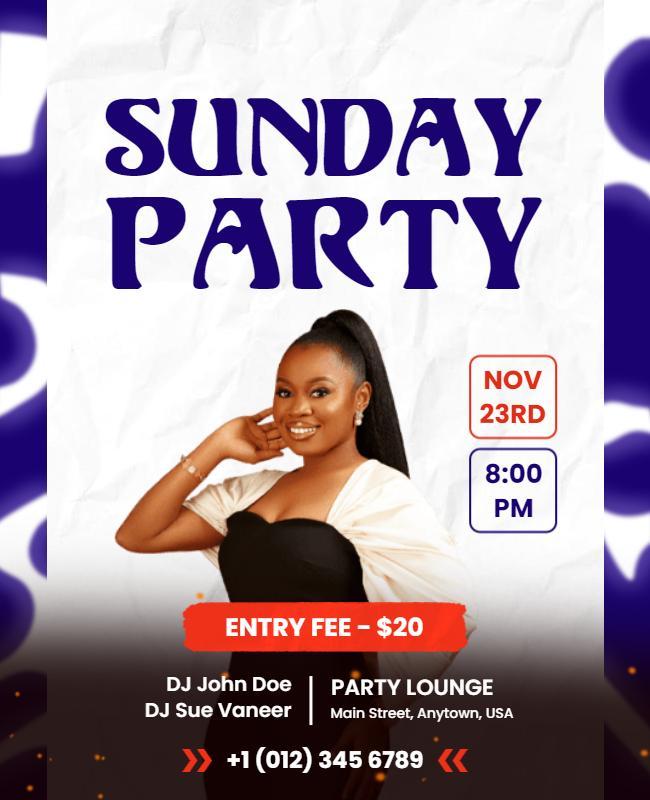 Sunday Night Party Event Flyer Template