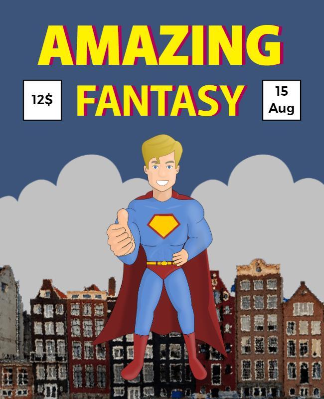 Superhero Themed Comic Event Flyer Template