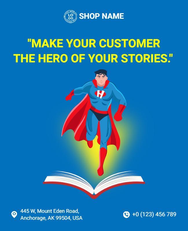 Superhero Themed Customer Engagement Flyer Template