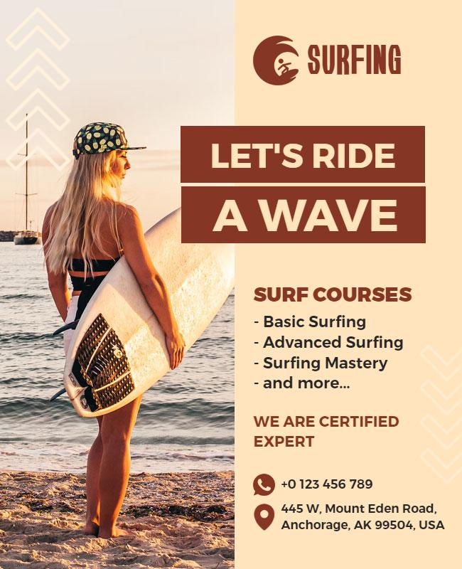 Surf Courses Adventure Beach Flyer Template