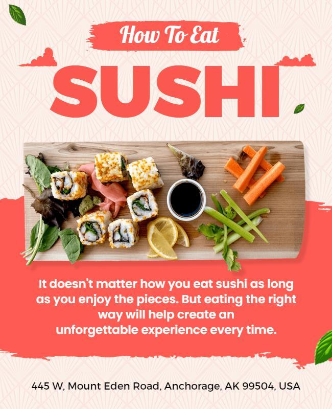 Sushi Eating Tips and Techniques Flyer Template