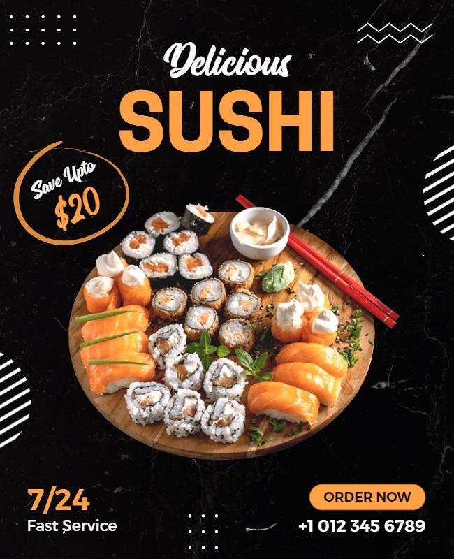 Sushi Restaurant Special Offer Flyer Template