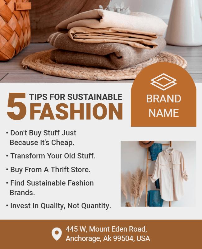 Sustainable Fashion Tips Promotional Flyer Template