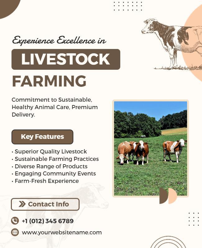 Sustainable Livestock Farming Promotional Flyer Template