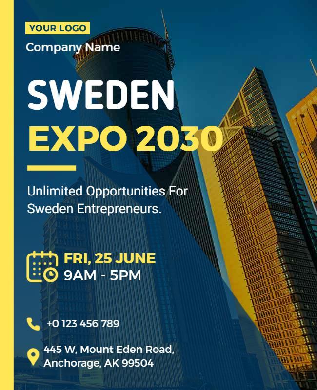 Sweden Business Expo Event Flyer Template