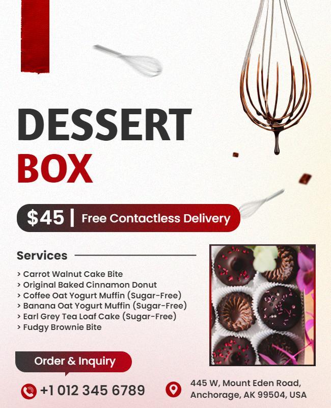 Sweet Dessert Box Delivery Flyer Template