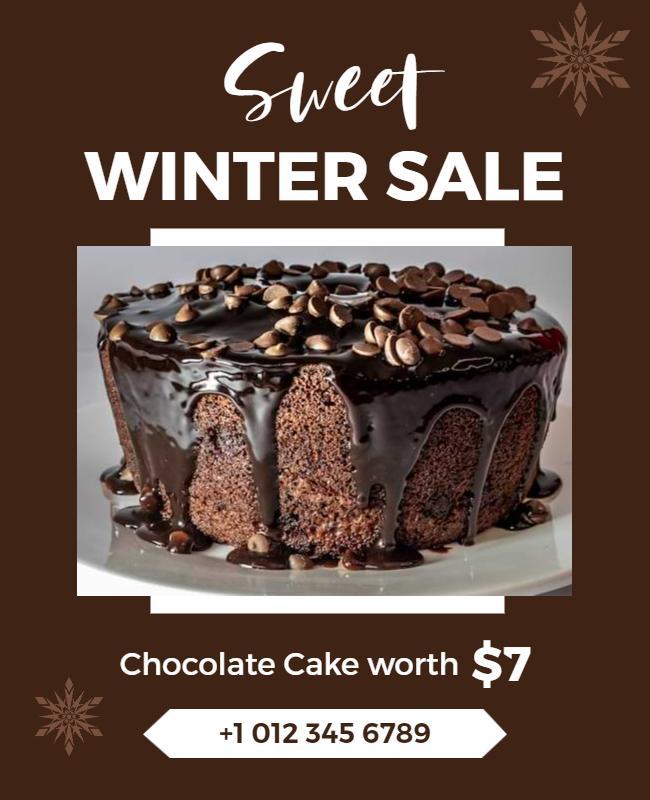 Sweet Winter Cake Sale Flyer Template