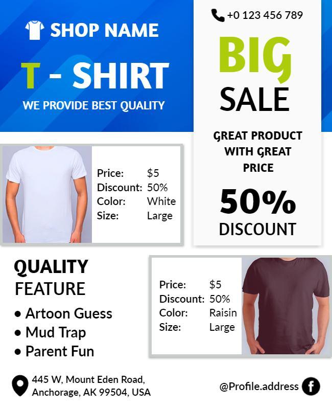 T Shirt Big Sale Discount Flyer Template