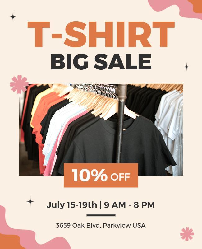 T Shirt Big Sale Promotional Flyer Template