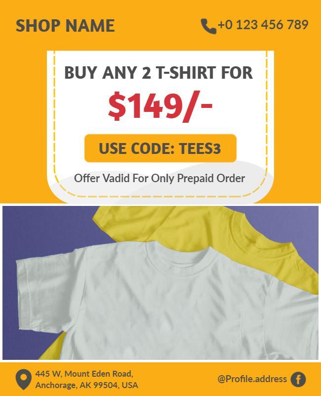 T Shirt Sale Discount Promotional Flyer Template