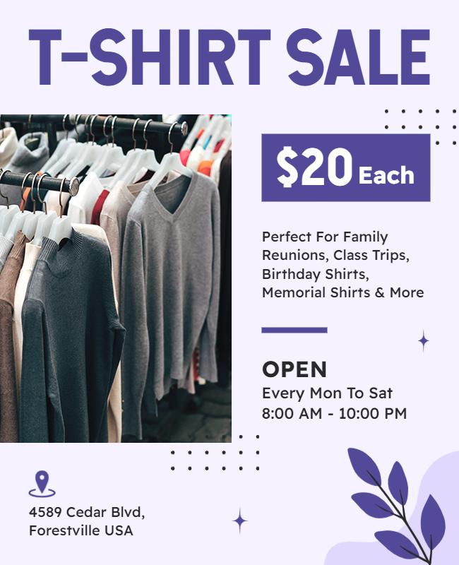 T Shirt Sale Event Promotional Flyer Template