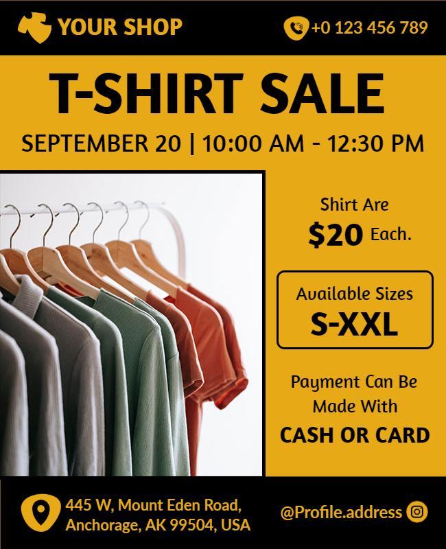 T Shirt Sale Event Promotional Flyer Template