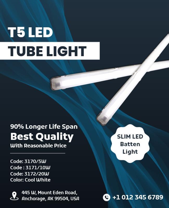 T5 Led Tube Light Advertisement Flyer Template