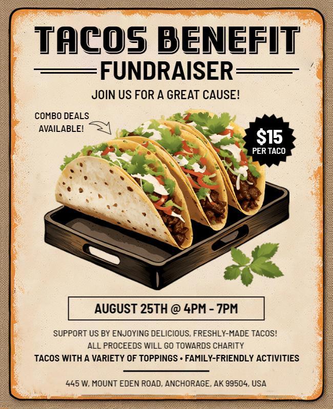 Taco Benefit Fundraiser Charity Event Flyer Template