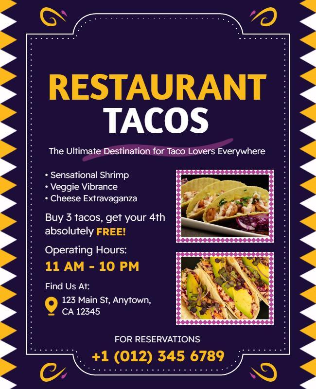 Taco Restaurant Promotional Flyer Template