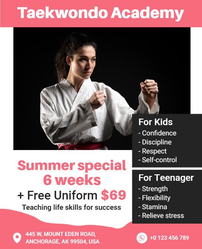 Taekwondo Academy Kids and Teens Special Flyer Template