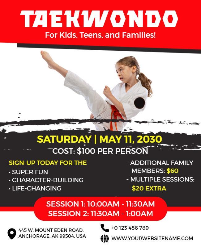 Taekwondo Training Event Flyer Template