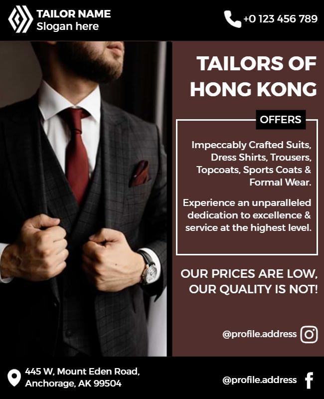 Tailor Services and Formal Wear Flyer Template