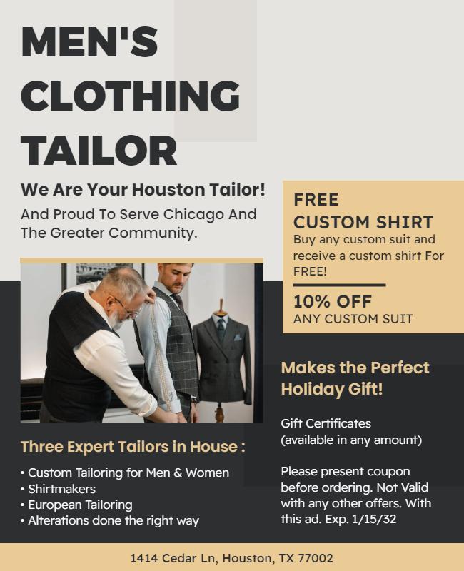 Tailor Shop Promotional Offer Flyer Template