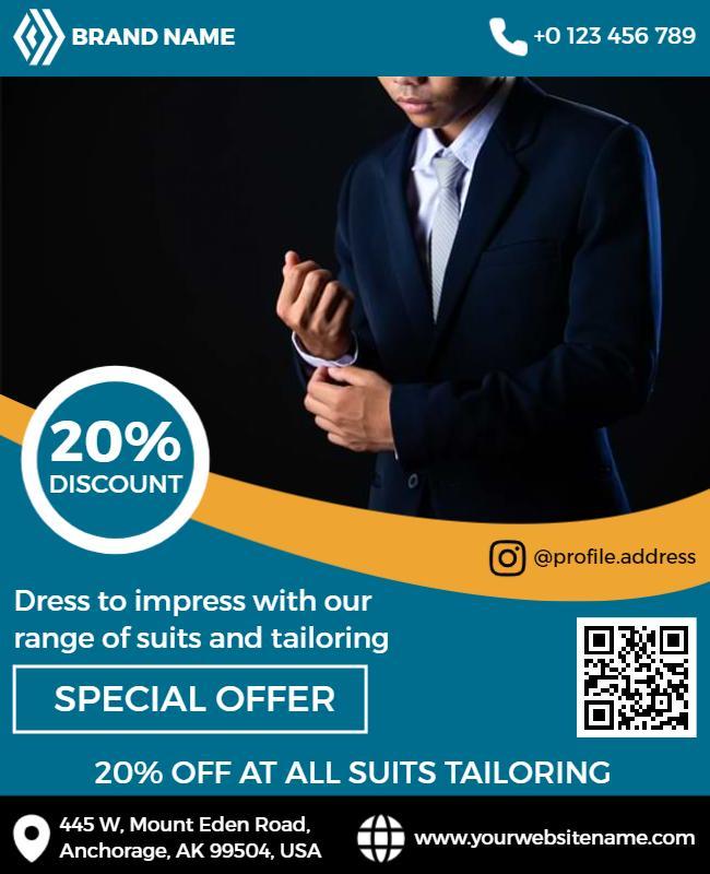 Tailored Suit Discount Promotion Flyer Template