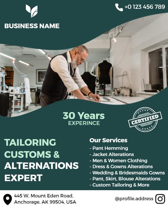 Tailoring Services and Alterations Expert Flyer Template