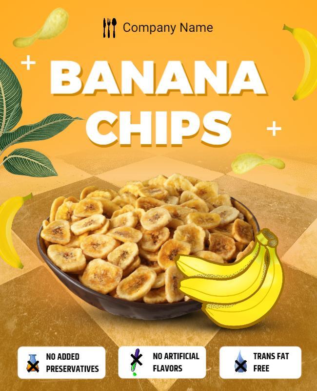 Tasty Banana Chips Snack Flyer Template