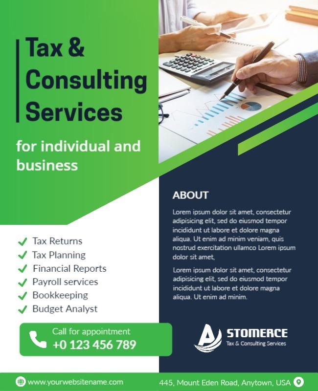 Tax and Consulting Services Promotional Flyer Template