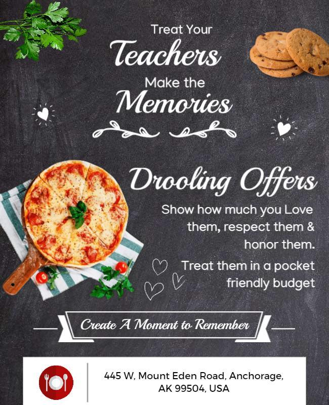 Teacher Appreciation Pizza Offer Flyer Template