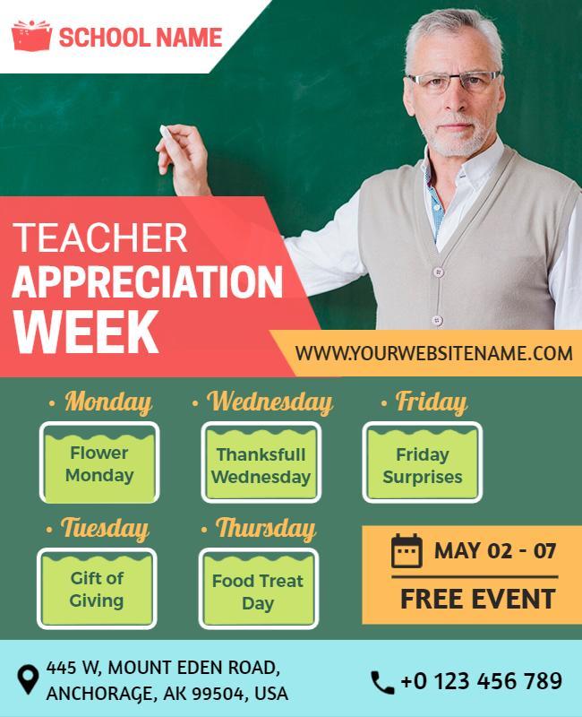 Teacher Appreciation Week Celebration Flyer Template