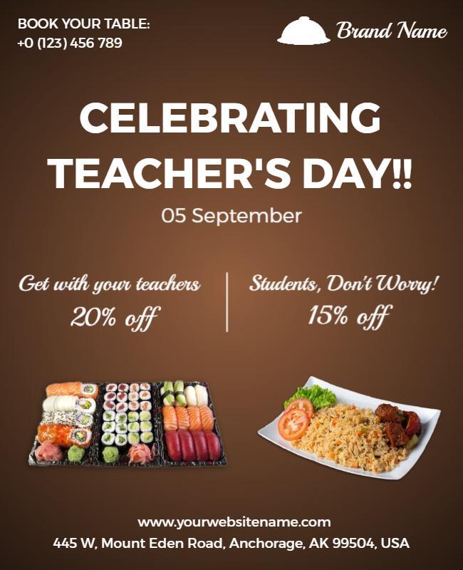 Teachers Day Celebration Discount Flyer Template