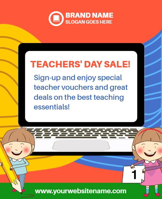 Teachers Day Sale Promotional Flyer Template