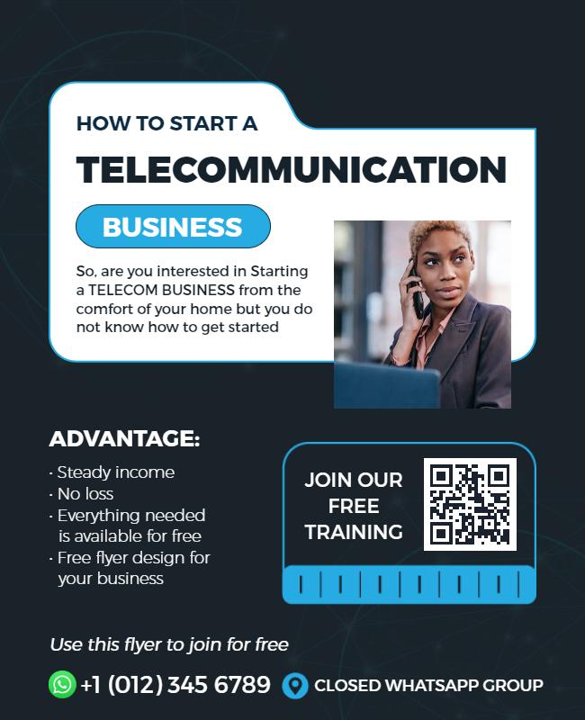 Telecom Business Startup Training Flyer Template