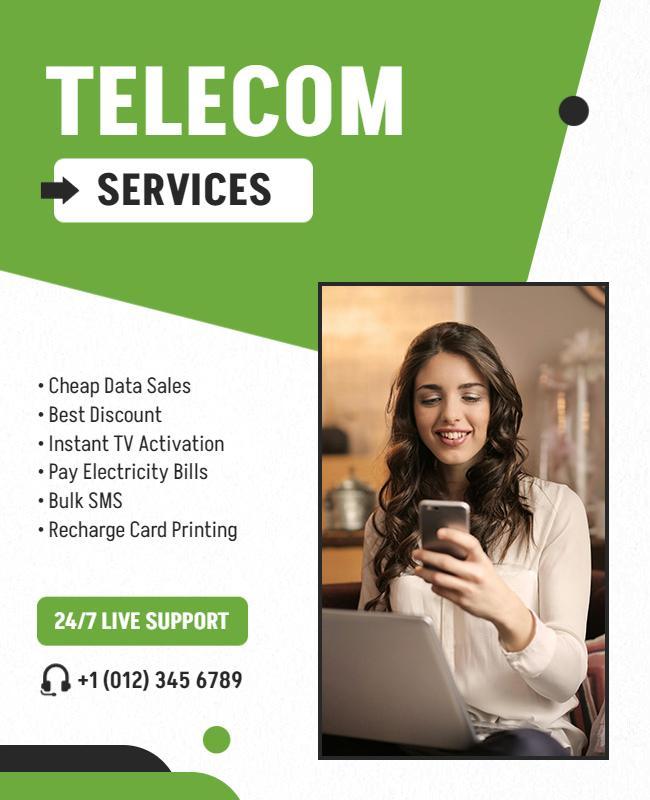 Telecom Services Promotional Flyer Template