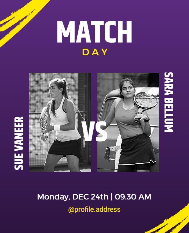 Tennis Match Day Event Flyer Template