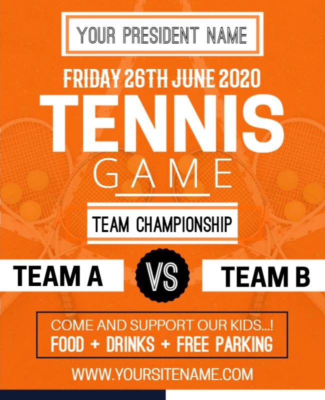 Tennis Team Championship Event Flyer Template