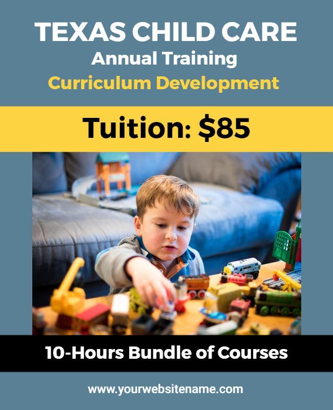 Texas Child Care Curriculum Training Flyer Template