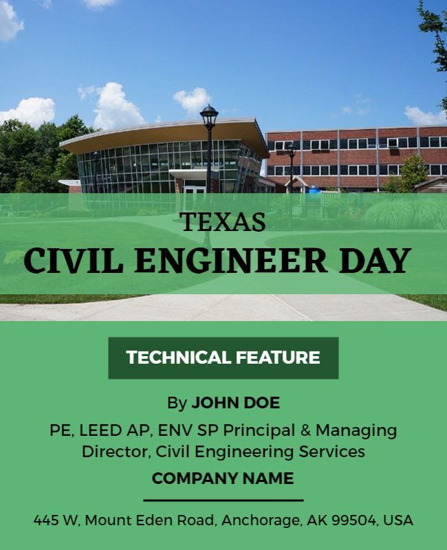 Texas Civil Engineer Day Event Flyer Template