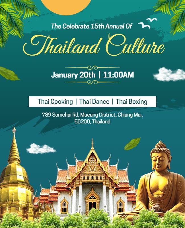 Thailand Cultural Festival Celebration Flyer Template