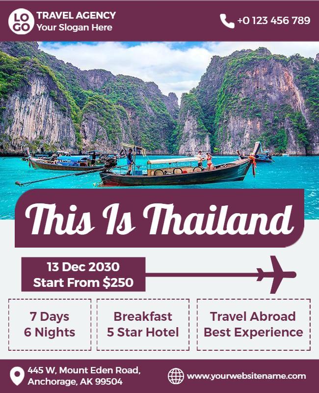 Thailand Travel Adventure Promotion Flyer Template