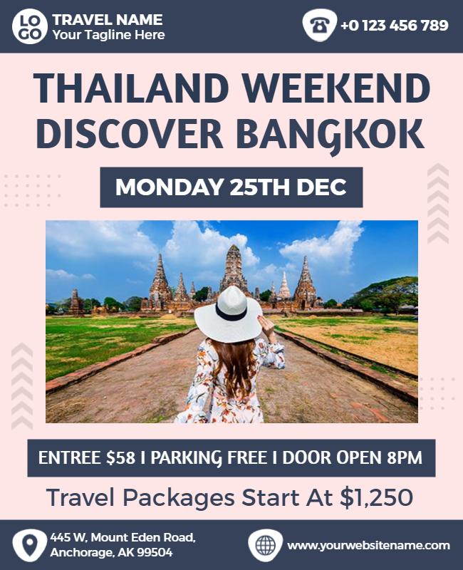 Thailand Weekend Tour Discover Bangkok Flyer Template