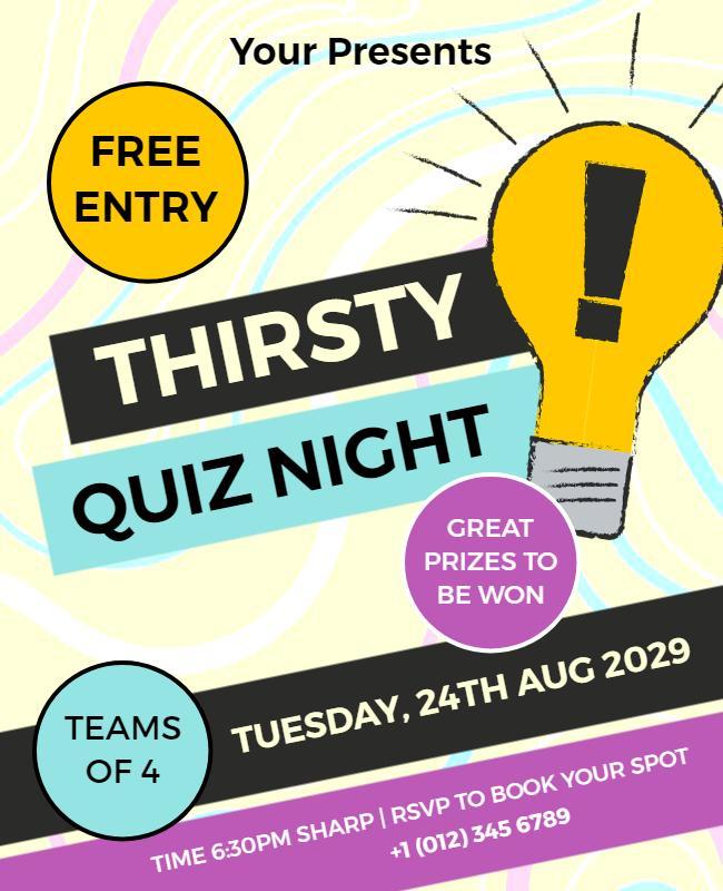 Thirsty Quiz Night Event Flyer Template