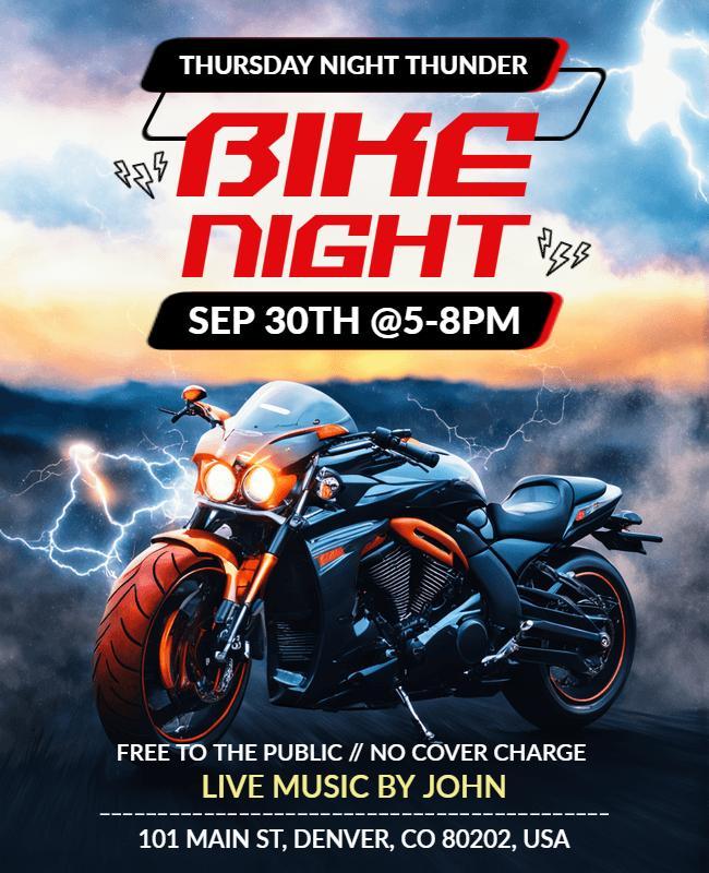 Thursday Night Thunder Bike Event Flyer Template