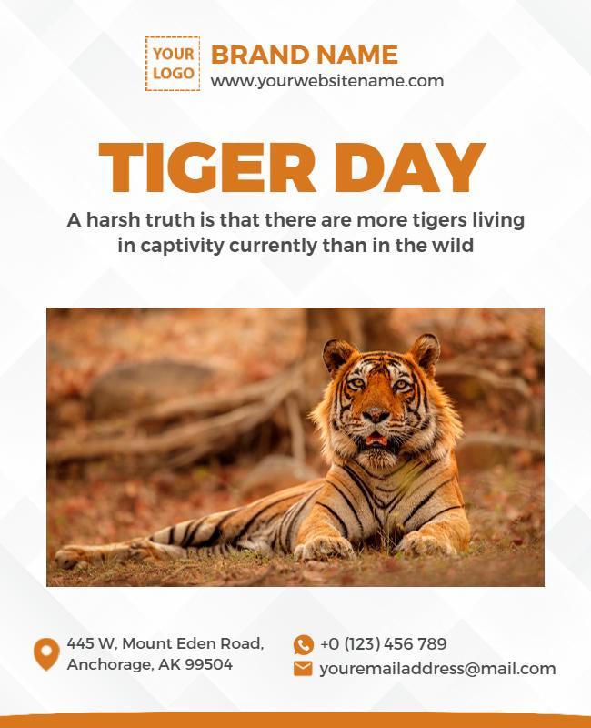 Tiger Conservation Awareness Event Flyer Template