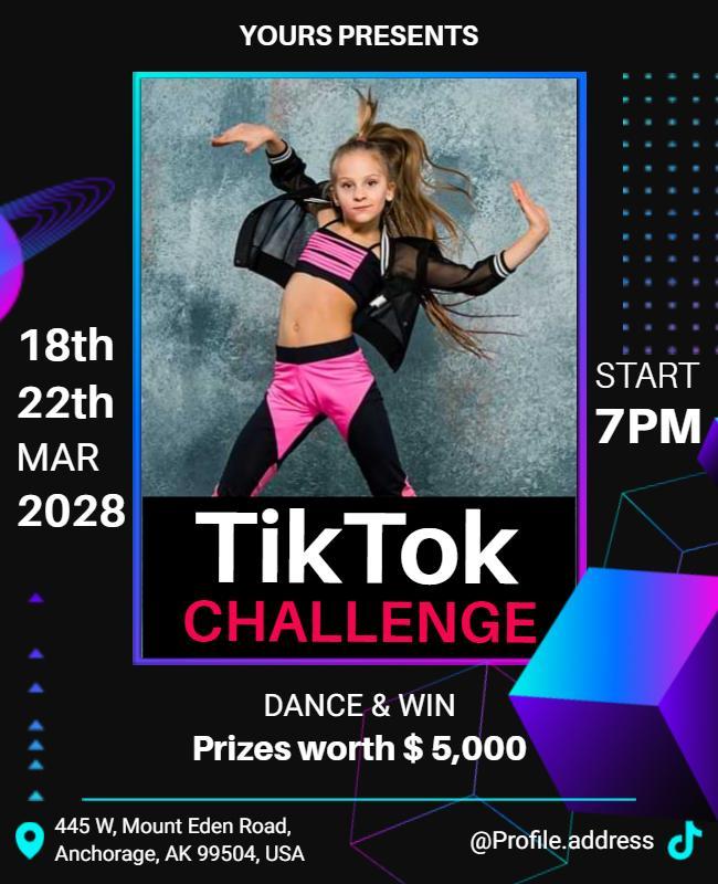 Tiktok Dance Challenge Event Flyer Template