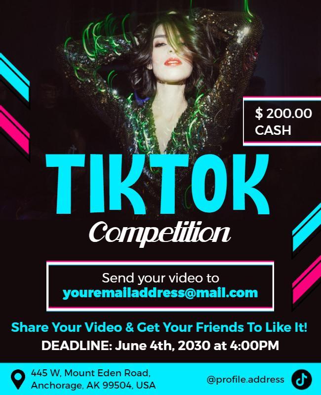 Tiktok Video Competition Announcement Flyer Template