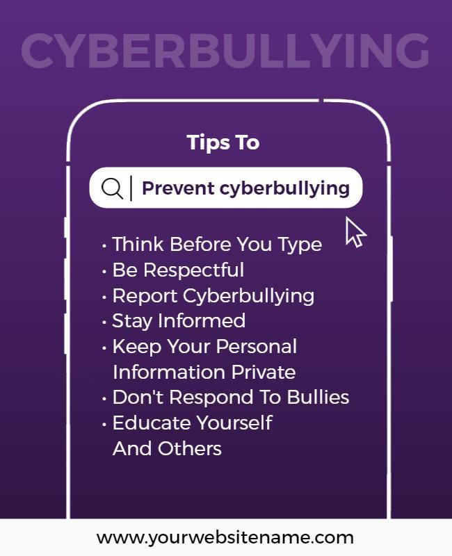 Tips to Prevent Cyberbullying Awareness Flyer Template