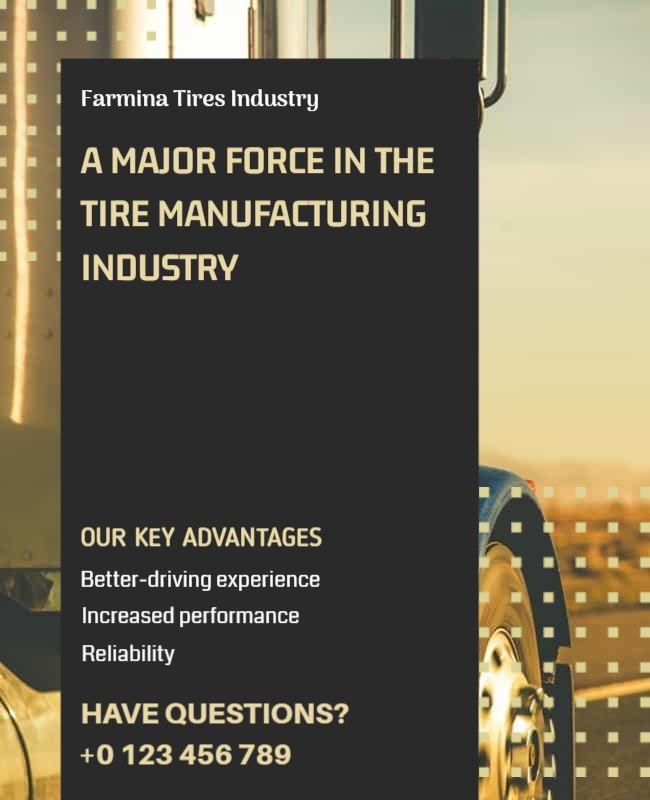 Tire Manufacturing Industry Promotional Flyer Template