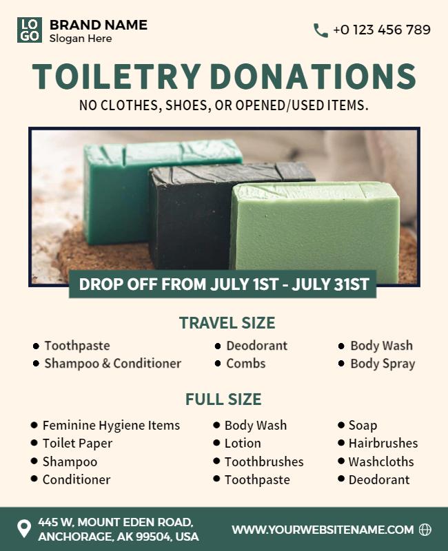 Toiletry Donation Drive Invitation Flyer Template